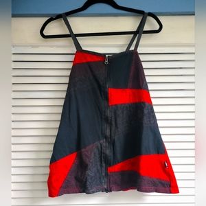 Leopards & Roses | patchwork zip front tank top | Size medium